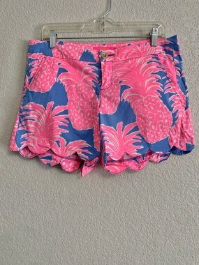 Lilly Pulitzer Shorts Womens 8 Buttercup Scalloped Resort Beach Colorful Preppy